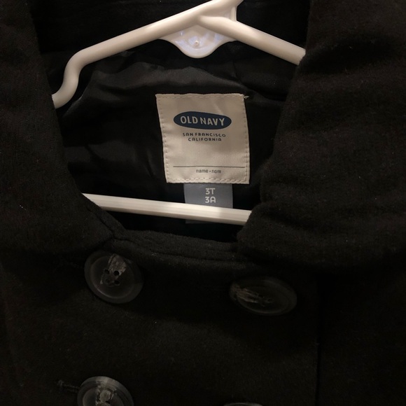 NWT Toddler Girl Black Dress Pea Coat *wool blend* - Picture 3 of 6